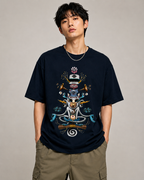 Divine Fusion – Mystical Streetwear Graphic Oversized T-Shirt