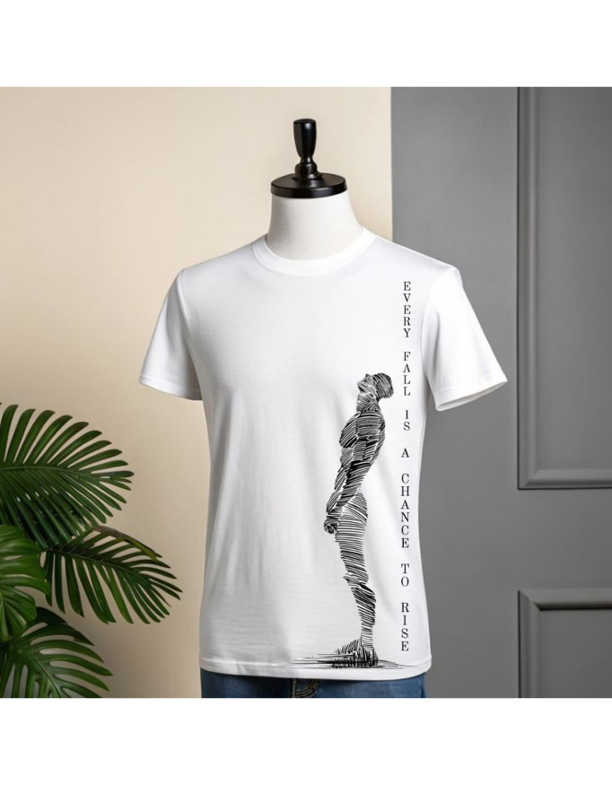 Every Fall Is a Chance to Rise – Minimalist Inspirational Graphic T-Shirt